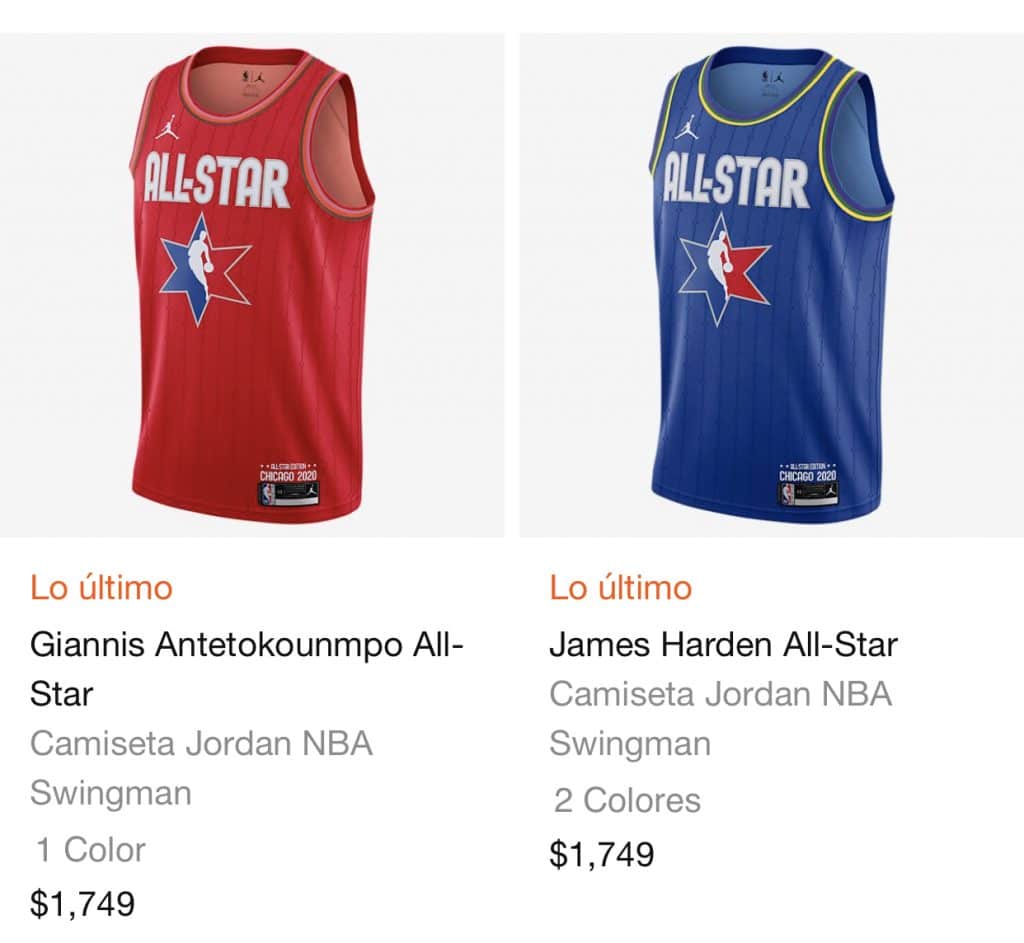 Jerseys juego de estrellas de la NBA